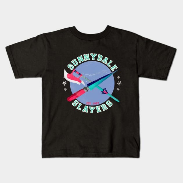 Sunnydale Slayers Varsity style logo ver. 2 Kids T-Shirt by Afire